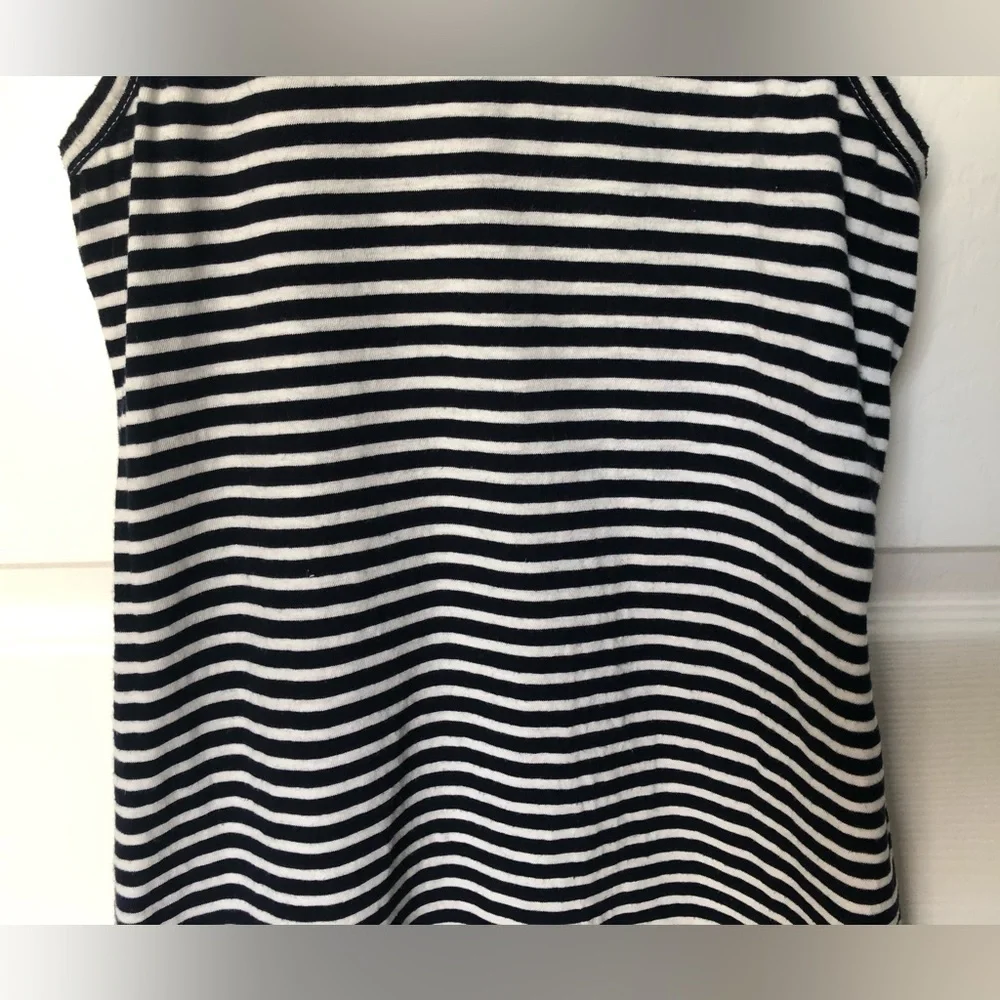J Crew Navy & White Nautical Striped Racerback Tank Dress Size Small